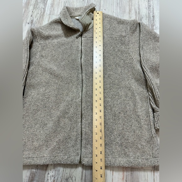 Vintage LL Bean Jacket Mens M Beige Fleece Warm Up 80’s 90’s Y2K MADE IN 🇺🇸 - Picture 4 of 13